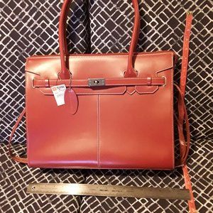Wilson Leather, leather tote, red, nwt